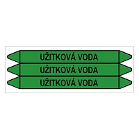 Značení potrubí, užitková voda,3 ks, 355 × 37 mm